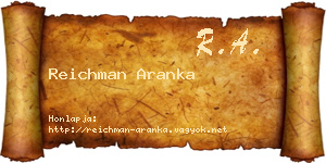 Reichman Aranka névjegykártya